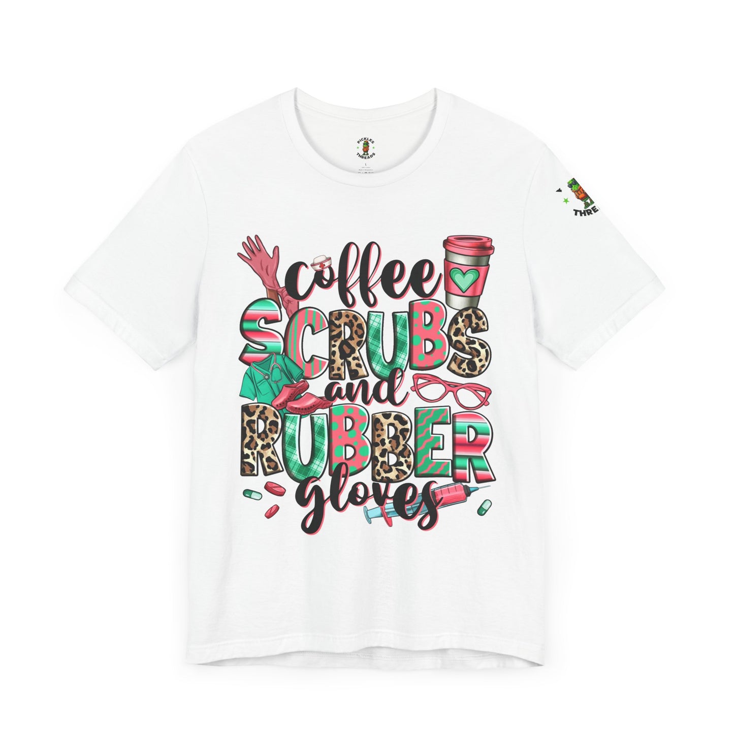 Coffee, Scrubs, And Rubber Gloves - Women's Short Sleeve Tee