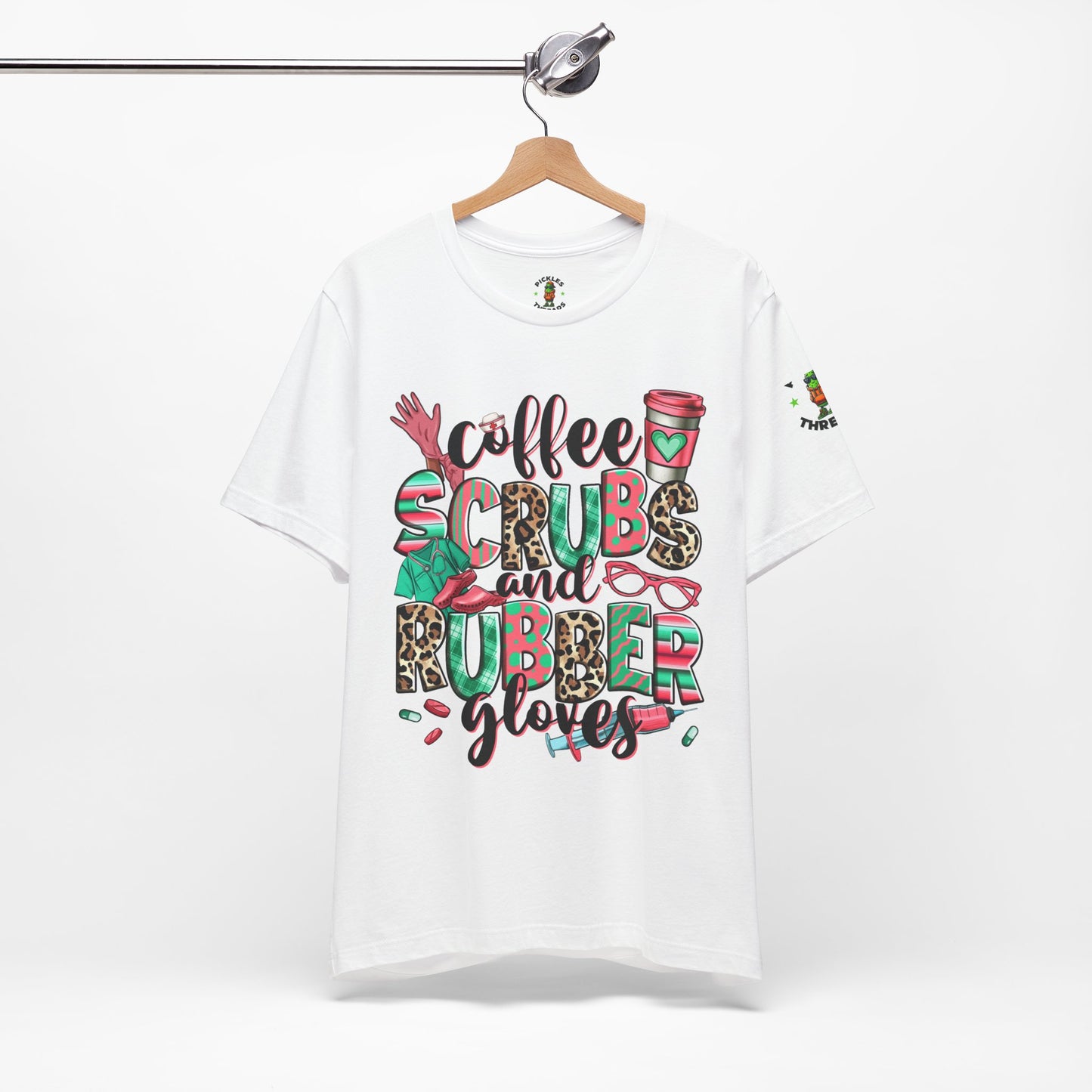 Coffee, Scrubs, And Rubber Gloves - Women's Short Sleeve Tee