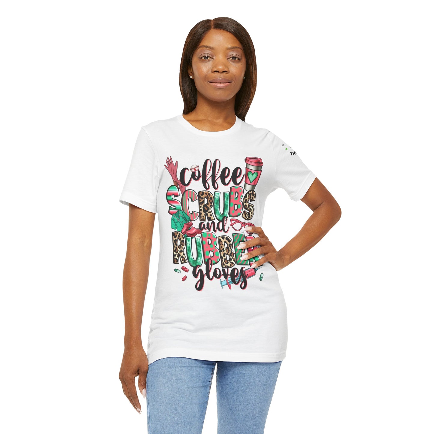 Coffee, Scrubs, And Rubber Gloves - Women's Short Sleeve Tee