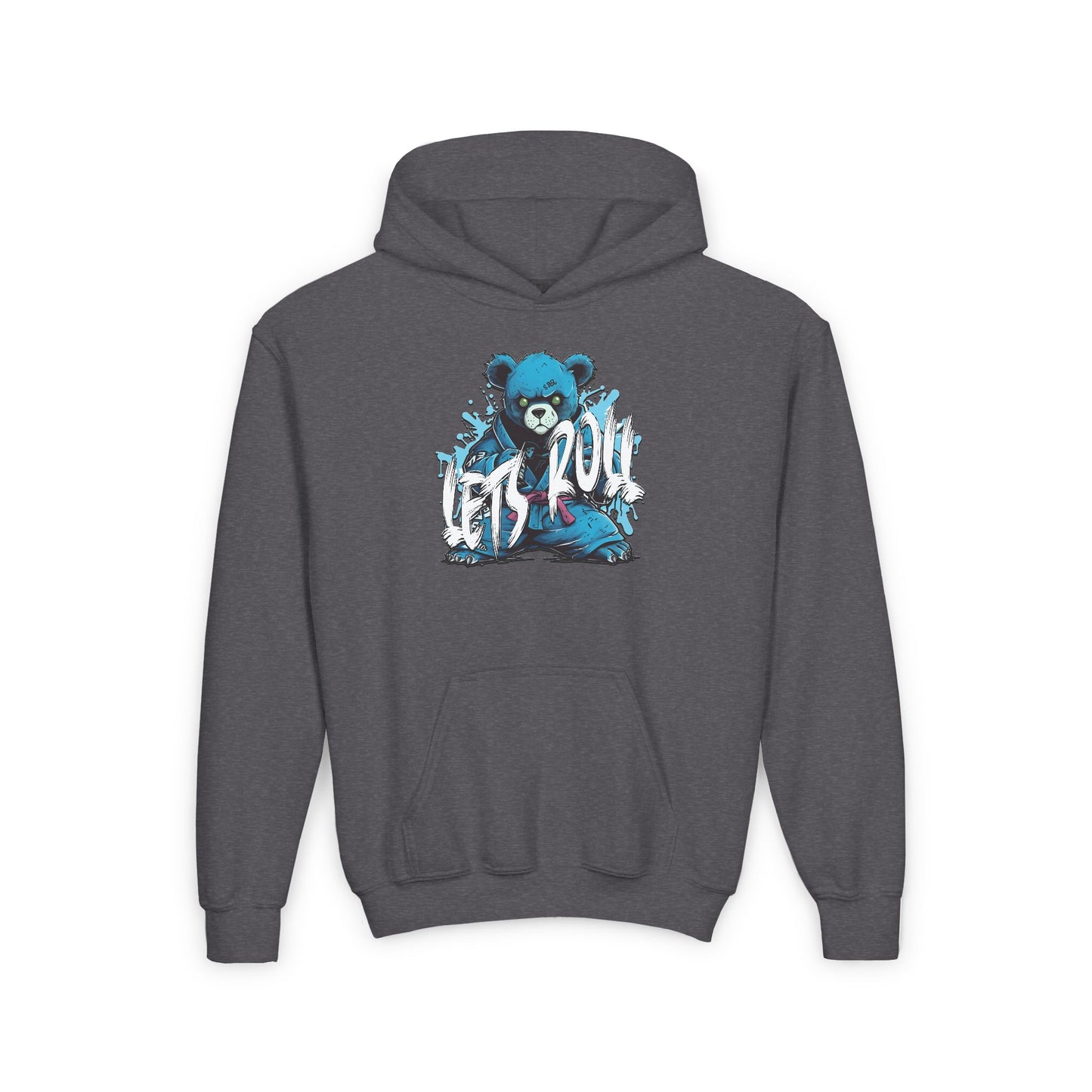 Lets Roll BJJ Bear - Youth Hooded Sweatshirt